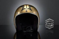 casco moto custom golden eight