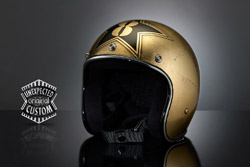 casco moto custom golden eight