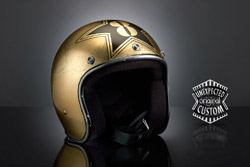 casco moto custom golden eight