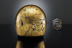 casco moto custom oro craclé