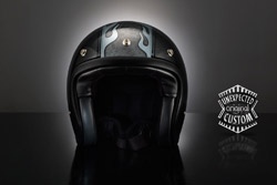custom motorcicles helmet Flames Line