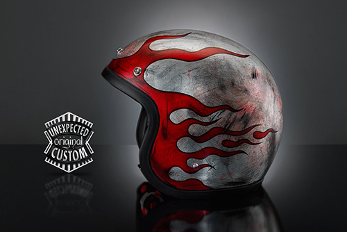 airbrush helmet custom airbrushed custom helmet Rusted Flames
