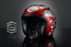 casco custon aerografato Rusted Flames