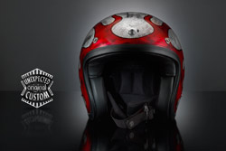 casco custon aerografato Rusted Flames