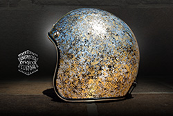 custom motorcycle helmet silver gold marble