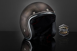 custom helmet black rusted metal