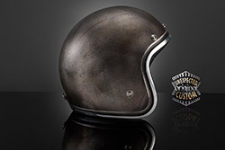 custom helmet black rusted metal