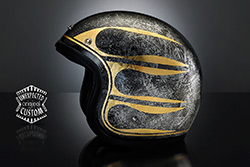 casco moto custom vintage stone