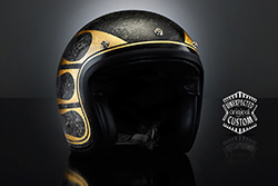 casco moto custom vintage stone