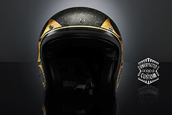 casco moto custom vintage stone
