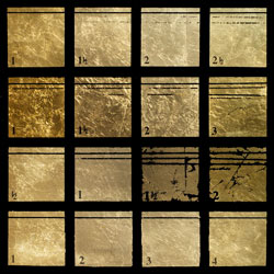 Gilding test metallic gold leaf